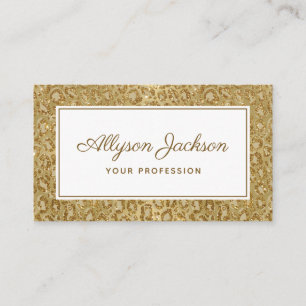 Gold Leopard Glitzer Business Card Visitenkarte
