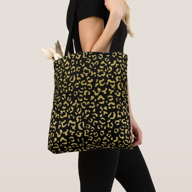 Gold Leopard, Gold Glitzer, Leopard Muster (Von Nahem)