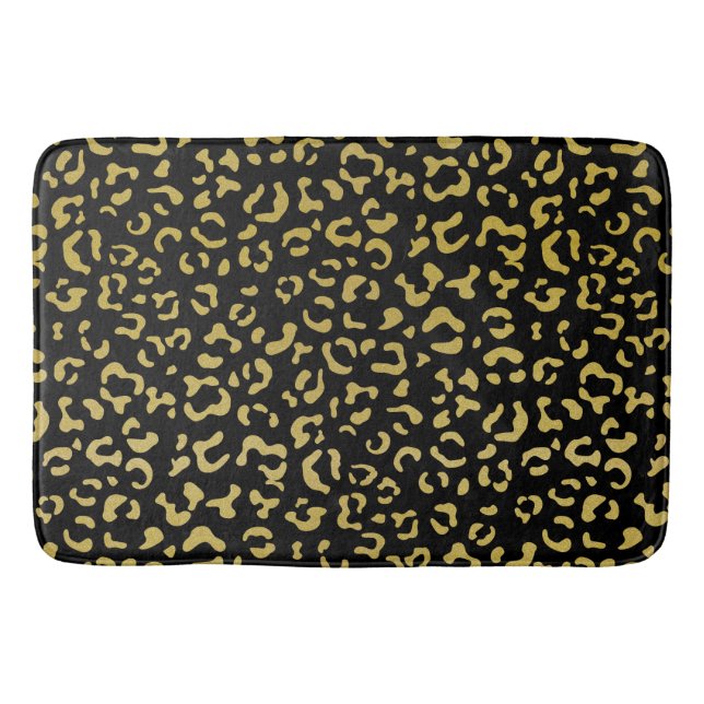 Gold Leopard, Gold Glitzer, Leopard Muster Badematte (Vorderseite)