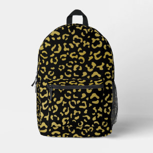 Gold Leopard, Gold Glitzer, Leopard Muster Bedruckter Rucksack