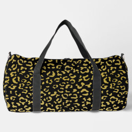 Gold Leopard, Gold Glitzer, Leopard Muster Duffle Bag