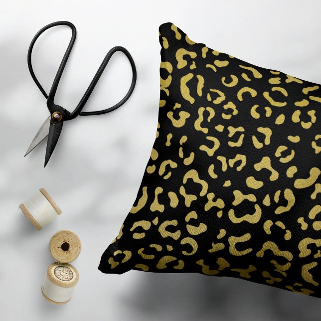 Gold Leopard, Gold Glitzer, Leopard Muster Kissenbezug (Von Creator hochgeladen)
