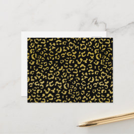 Gold Leopard, Gold Glitzer, Leopard Muster Postkarte