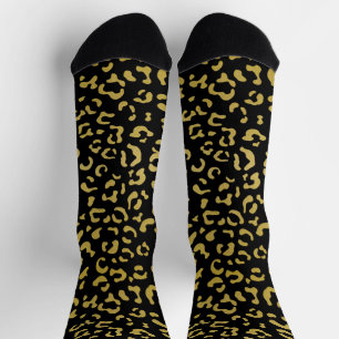 Gold Leopard, Gold Glitzer, Leopard Muster Socken