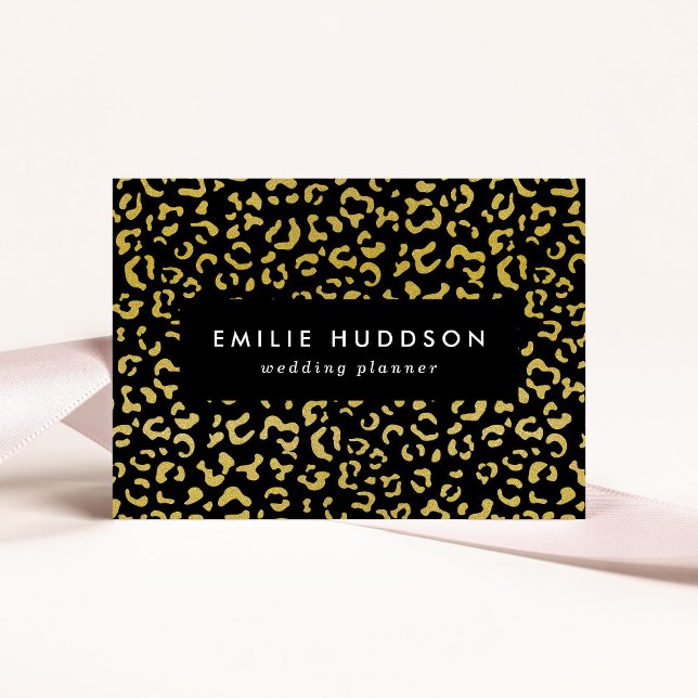 Gold Leopard, Gold Glitzer, Leopard Muster Visitenkarte (Von Creator hochgeladen)