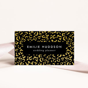 Gold Leopard, Gold Glitzer, Leopard Muster Visitenkarte