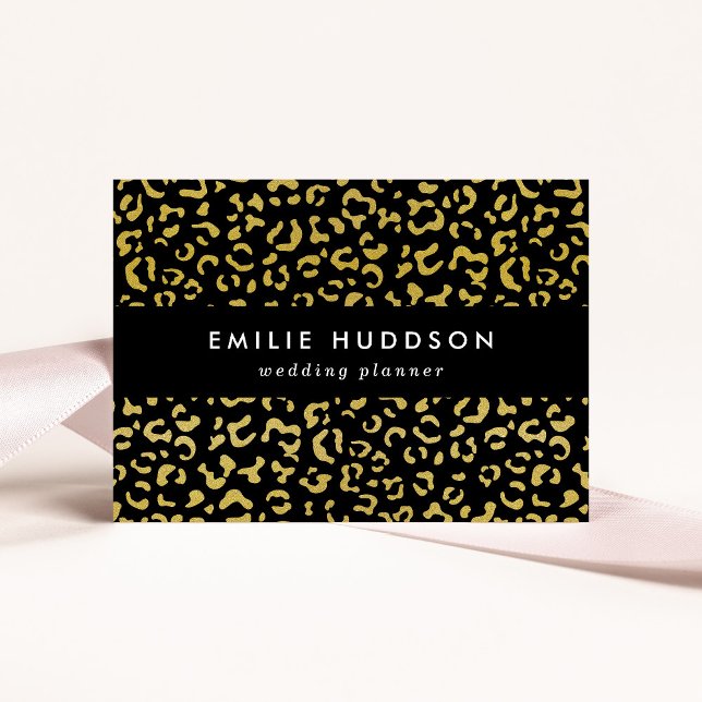 Gold Leopard, Gold Glitzer, Leopard Muster Visitenkarte (Von Creator hochgeladen)