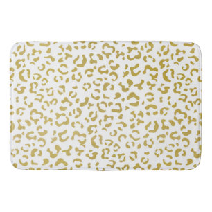 Gold Leopard, Gold Glitzer, Leopard Print Badematte
