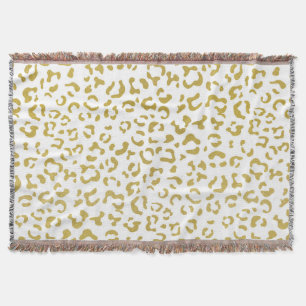 Gold Leopard, Gold Glitzer, Leopard Print Decke