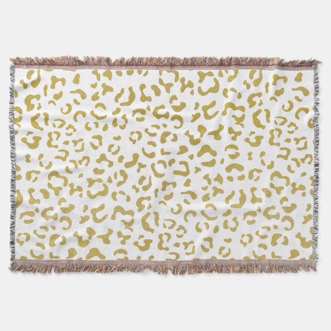 Gold Leopard, Gold Glitzer, Leopard Print Decke (Vorderseite)