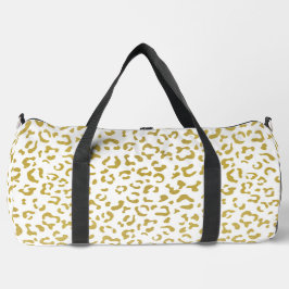 Gold Leopard, Gold Glitzer, Leopard Print Duffle Bag