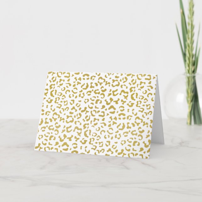 Gold Leopard, Gold Glitzer, Leopard Print Karte (Vorderseite)