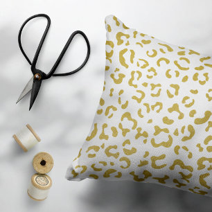 Gold Leopard, Gold Glitzer, Leopard Print Kissenbezug