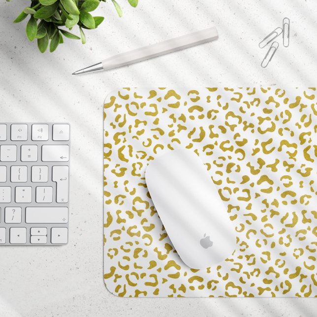 Gold Leopard, Gold Glitzer, Leopard Print Mousepad (Von Creator hochgeladen)