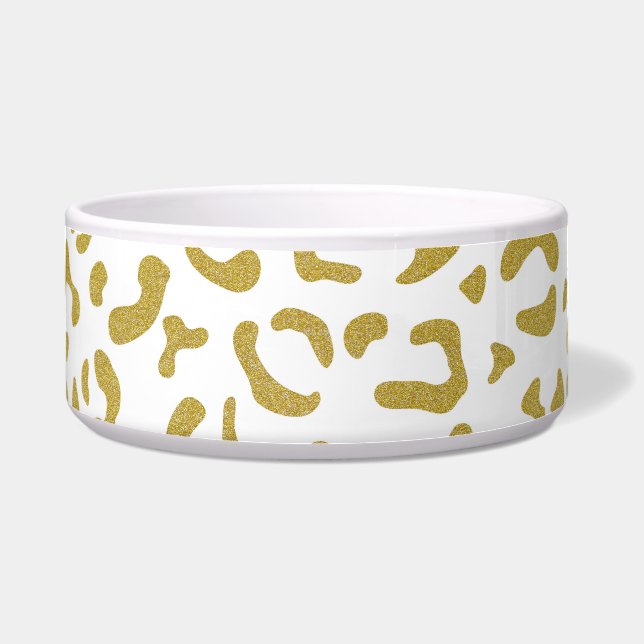 Gold Leopard, Gold Glitzer, Leopard Print Napf (Vorderseite)