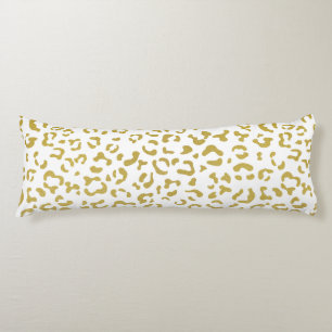 Gold Leopard, Gold Glitzer, Leopard Print Seitenschläferkissen