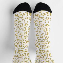 Gold Leopard, Gold Glitzer, Leopard Print Socken