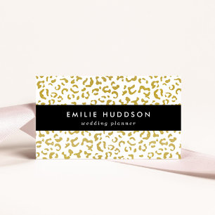 Gold Leopard, Gold Glitzer, Leopard Print Visitenkarte