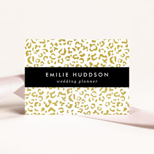 Gold Leopard, Gold Glitzer, Leopard Print Visitenkarte