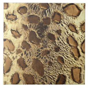 Gold Leopard Metallic Animal Spots Fliese