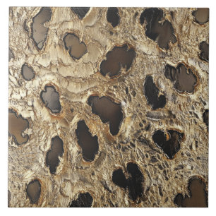 Gold Leopard Metallic Tierflecken Fliese