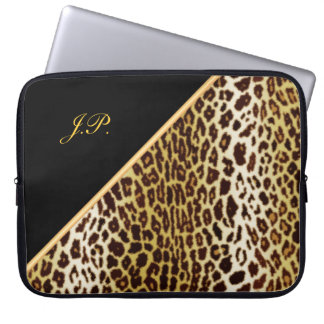 Gold Leopard Print, Black & Gold Notebook Sleeves