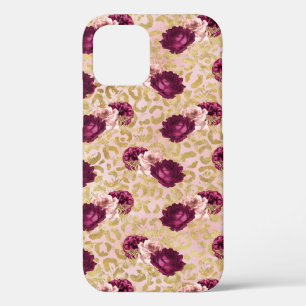 Gold Leopard Print Pink Roses Florals         Case-Mate iPhone Hülle