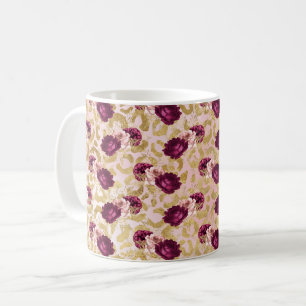 Gold Leopard Print Pink Roses Florals Kaffeetasse