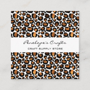 Gold Leopard Print Square Business Card Quadratische Visitenkarte