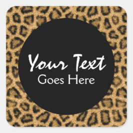 Gold Leopard Print Trendy Fur Muster Wild Animal Quadratischer Aufkleber