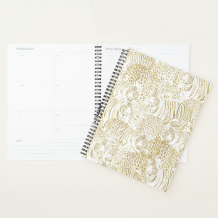 Gold Leopard Tiger Animals Planer