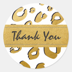 Gold-Leoparden-Druck-Aufkleber für Partygeschenke  Runder Aufkleber