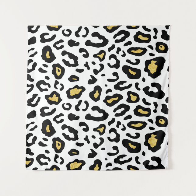 Gold Leopardenprint, nahtlos Muster. Wandteppich (Vorderseite)