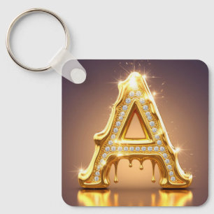 Gold Letter A Diamanten Tropf Monogramm Geschenk Schlüsselanhänger