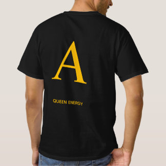 Gold Letter Ein Queen Energy Shirt – Luxus Schwar