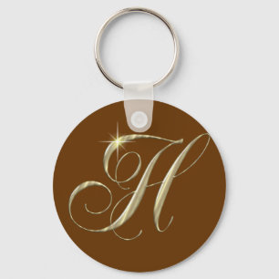 Gold Letter H Monogram Erstgeschenk Schlüsselanhänger