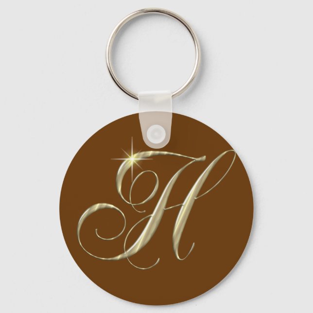 Gold Letter H Monogram Erstgeschenk Schlüsselanhänger (Vorderseite)