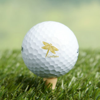 Gold Libellen Design Golfball