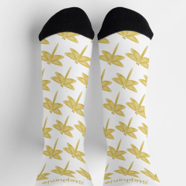 Gold Libellen-Design Socken (Oben)