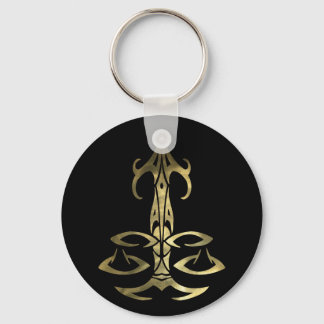Gold Libra Scales Schlüsselanhänger