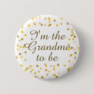 Gold Liebe Herz Babydusche / Sprinkle / Paare Button