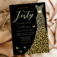 Gold Liebe Herzkleid Schwarz 40. Geburtstag Party