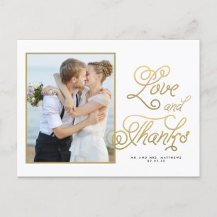 Gold-Liebe Hochzeitsszenario Foto Vielen Dank Po Postkarte