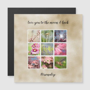 Gold Liebe Personalisierte FotoCollage Magnetkarte