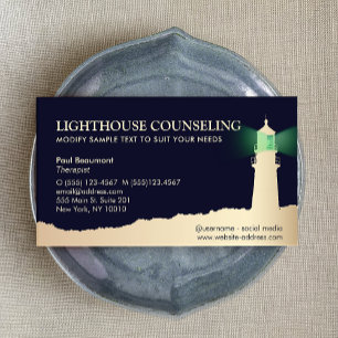 Gold Lighthouse Business Card Visitenkarte