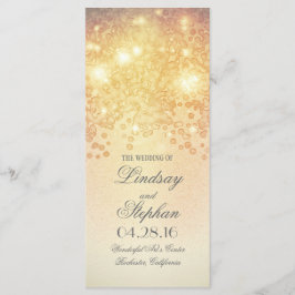 Gold Lights Glamour Vintage Hochzeitsprogramme Programm