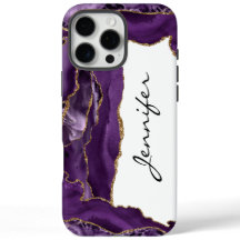 Gold Lila Agate Geode iPhone