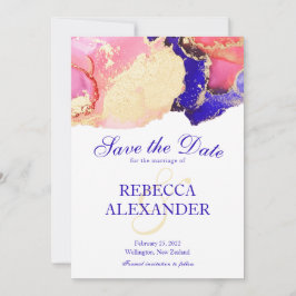 Gold Lila Agate Wedding Save The Date