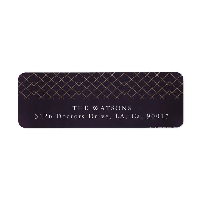 Gold Lila Elegance Diamond Geo Deko Wedding (Vorne)