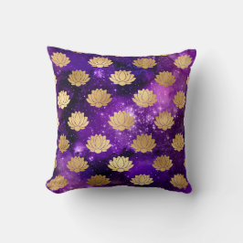Gold & Lila Galaxy Dharma Mandala Muster Kissen